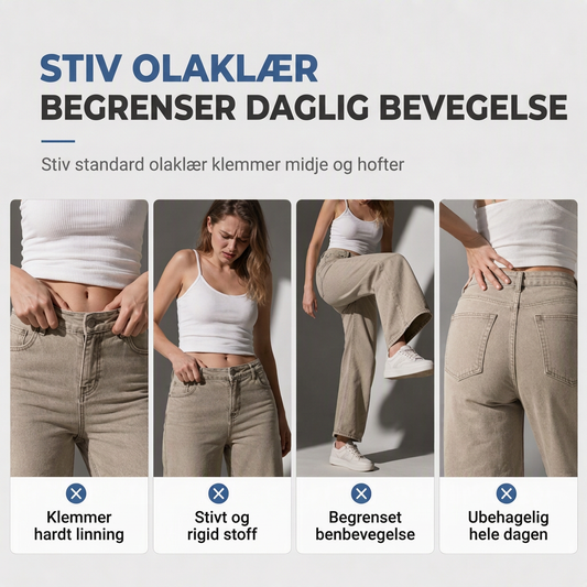 Dame uformelle løstsittende jeans med vide ben