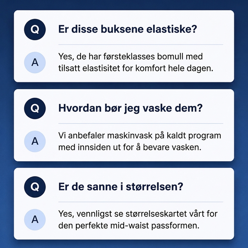 Høytaljede bukser med vid benke for kvinner