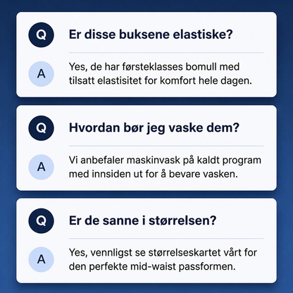 Høytaljede bukser med vid benke for kvinner