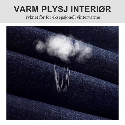 Varme rette jeans for menn med fôr