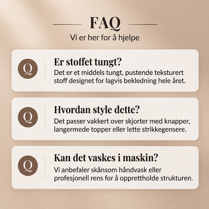 Lang fløyel i plaid med skrå krage for kvinner