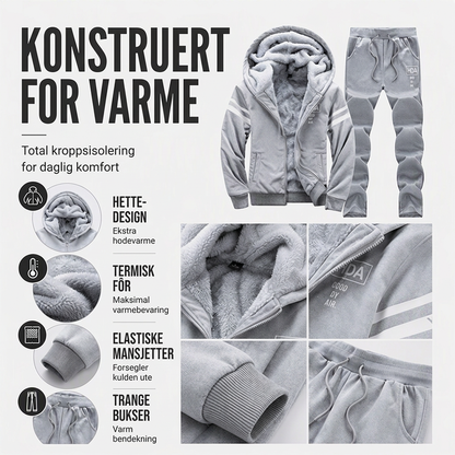 Tykt genser- og buksesett med hette for menn – Varmt og komfortabelt loungesett ✨🧥🍂