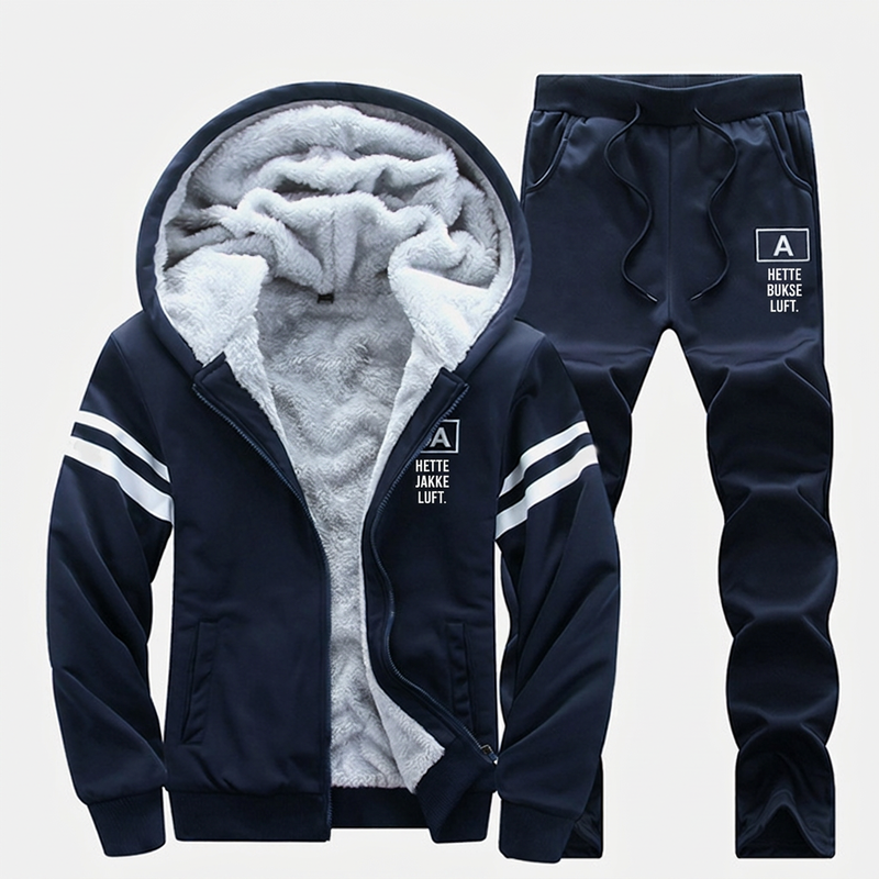 Tykt genser- og buksesett med hette for menn – Varmt og komfortabelt loungesett ✨🧥🍂