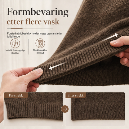 Herretøy – Retro Henley-hals, falsk todelt genser, avslappet passform, lang ermet strikkegenser for høst og vinter