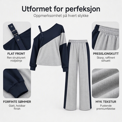 Kvinner Uformell Fargeblokk Off-Shoulder 2-delt Sett