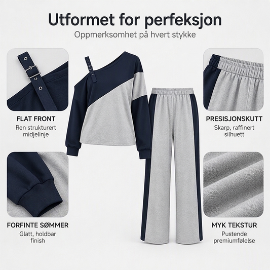 Kvinner Uformell Fargeblokk Off-Shoulder 2-delt Sett