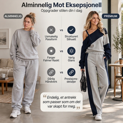 Kvinner Uformell Fargeblokk Off-Shoulder 2-delt Sett