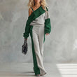 Kvinner Uformell Fargeblokk Off-Shoulder 2-delt Sett
