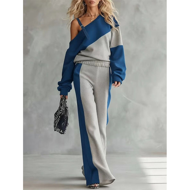 Kvinner Uformell Fargeblokk Off-Shoulder 2-delt Sett