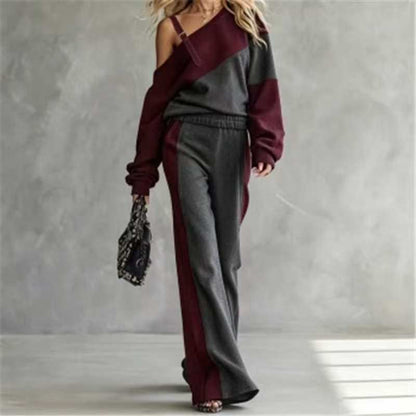 Kvinner Uformell Fargeblokk Off-Shoulder 2-delt Sett