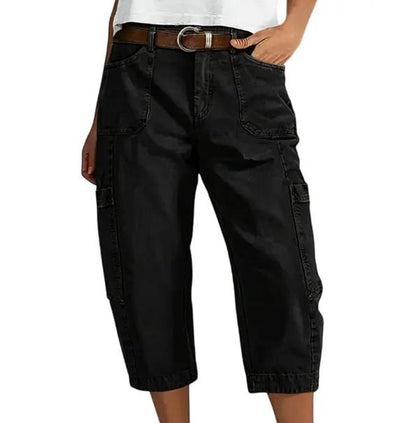 👖NÅ 50 % RABATT✨Avslappede, uformelle capri-bukser i cargostil